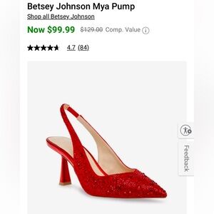 Betsy Johnson Mya Pumps, red sparkly heels